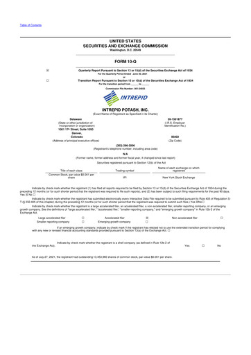 Thumbnail Intrepid Potash
 10-Q Quarterly Report FY2021 