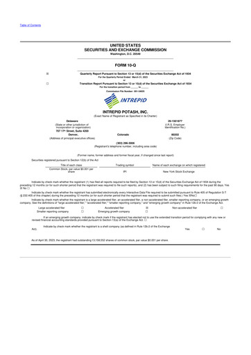 Thumbnail Intrepid Potash
 10-Q Quarterly Report FY2023 