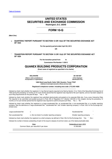 Thumbnail Quanex Building Products 10-Q Quarterly Report FY2013 