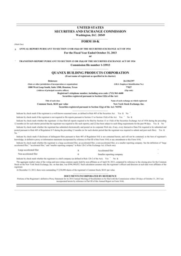 Thumbnail Quanex Building Products 10-K Annual Report 2013