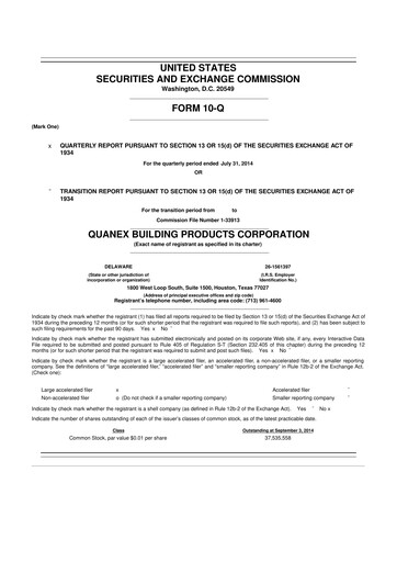 Thumbnail Quanex Building Products 10-Q Quarterly Report FY2014 