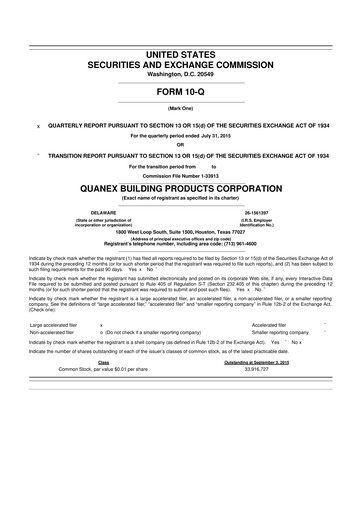 Thumbnail Quanex Building Products 10-Q Quarterly Report FY2015 