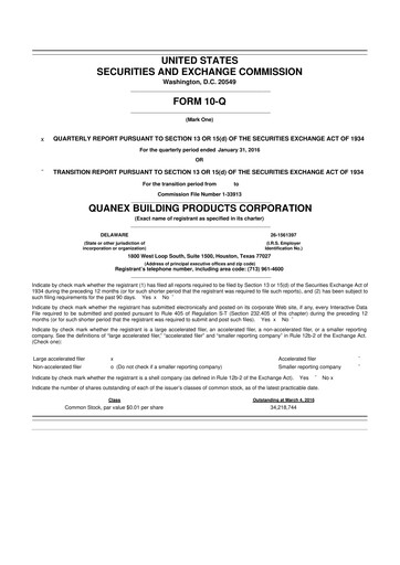 Thumbnail Quanex Building Products 10-Q Quarterly Report FY2016 