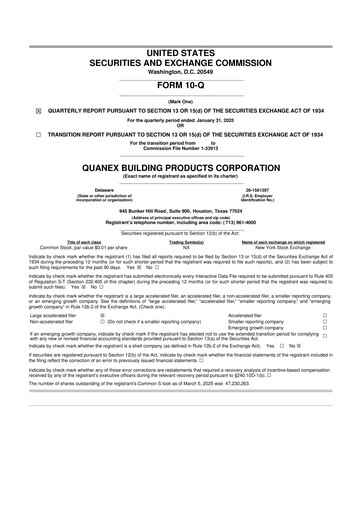 Thumbnail Quanex Building Products 10-Q Quarterly Report FY2025 