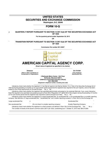 Thumbnail AGNC Investment 10-Q Quarterly Report FY2013 