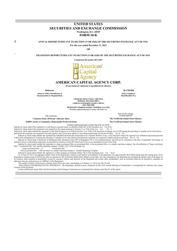 Thumbnail AGNC Investment 10-K Annual Report 2013