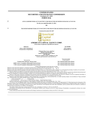 Thumbnail AGNC Investment 10-K Annual Report 2014