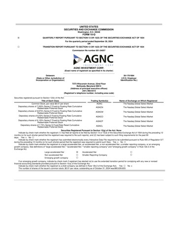 Thumbnail AGNC Investment 10-Q Quarterly Report FY2024 