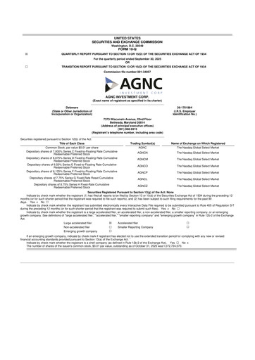 Thumbnail AGNC Investment 10-Q Quarterly Report FY2025 