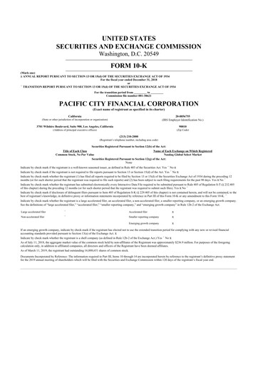 Thumbnail PCB Bancorp 10-K Annual Report 2018
