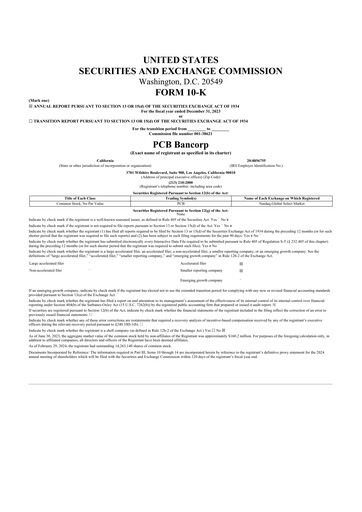 Thumbnail PCB Bancorp 10-K Annual Report 2023