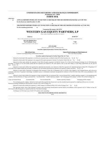 Thumbnail Western Midstream
 10-K Annual Report 2018