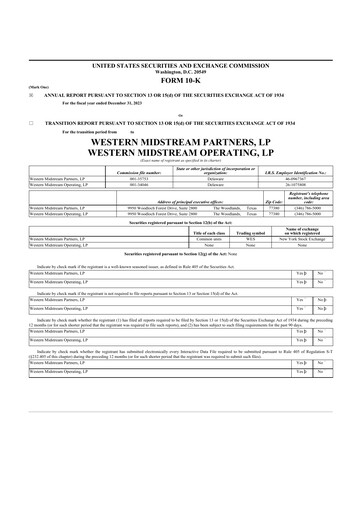 Thumbnail Western Midstream
 10-K Annual Report 