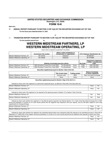 Thumbnail Western Midstream
 10-K Annual Report 
