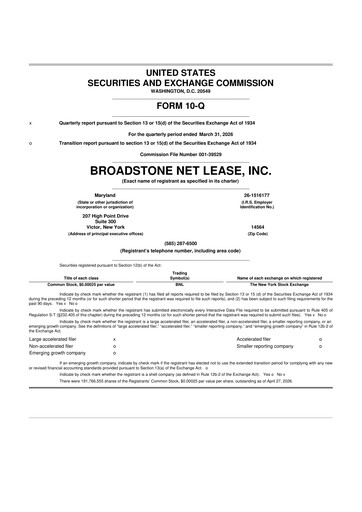 Thumbnail Broadstone Net Lease 10-Q Quarterly Report FY2026 