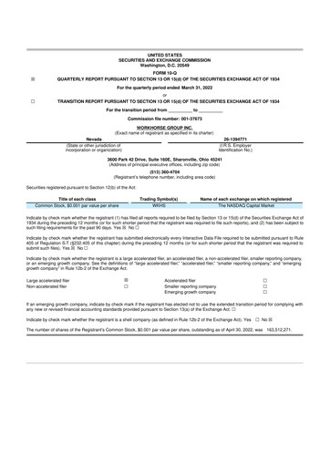 Miniature Workhorse Group
 10-Q Rapport trimestriel 2022 