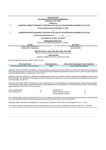 Miniature Workhorse Group
 10-Q Rapport trimestriel 2025 