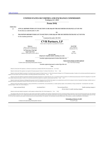 Thumbnail CVR Partners 10-K Annual Report 2014