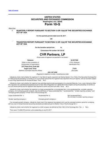 Thumbnail CVR Partners 10-Q Quarterly Report FY2017 