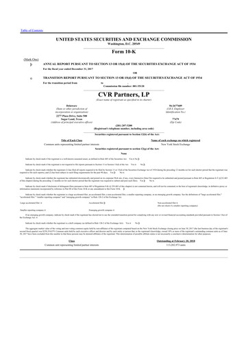 Thumbnail CVR Partners 10-K Annual Report 2017