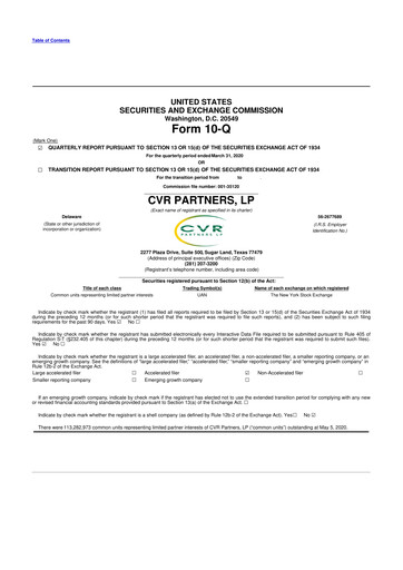 Thumbnail CVR Partners 10-Q Quarterly Report FY2020 