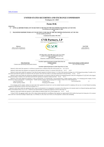 Thumbnail CVR Partners 10-K Annual Report 2021