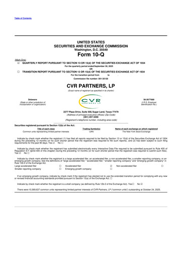Thumbnail CVR Partners 10-Q Quarterly Report FY2025 