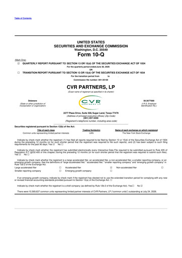 Thumbnail CVR Partners 10-Q Quarterly Report FY2026 