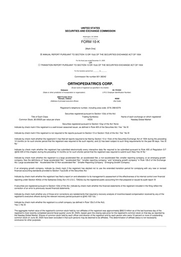 Thumbnail OrthoPediatrics 10-K Annual Report 2025