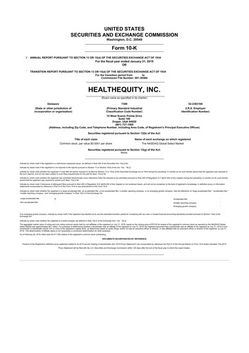 Thumbnail HealthEquity 10-K Annual Report 2019