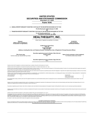 Thumbnail HealthEquity 10-K Annual Report 2024