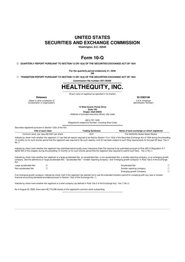 Thumbnail HealthEquity 10-Q Quarterly Report FY2027 
