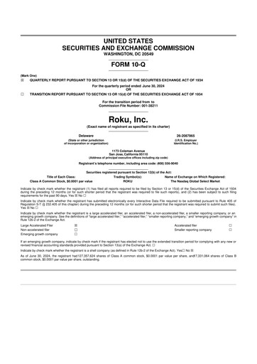 Miniature Roku 10-Q Rapport trimestriel 2024 