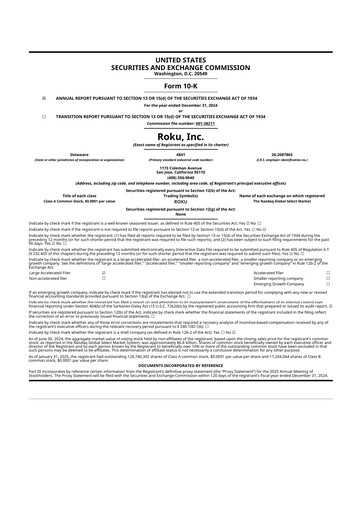 Thumbnail Roku 10-K Annual Report 2024