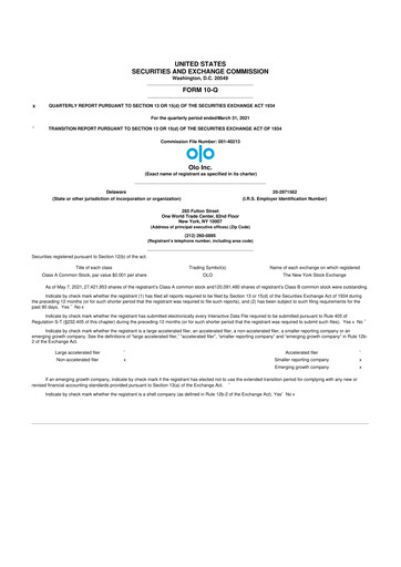 Thumbnail Olo Inc. 10-Q Quarterly Report FY2021 