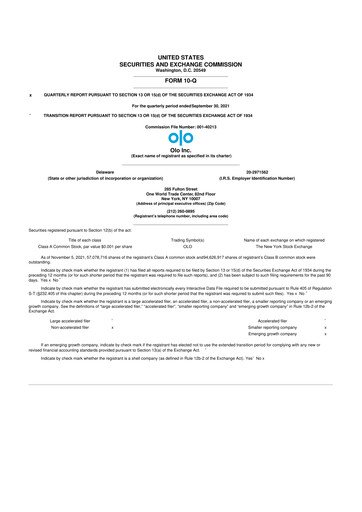 Thumbnail Olo Inc. 10-Q Quarterly Report FY2021 