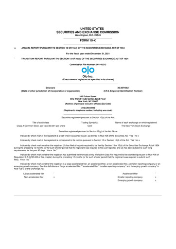 Thumbnail Olo Inc. 10-K Annual Report 2021