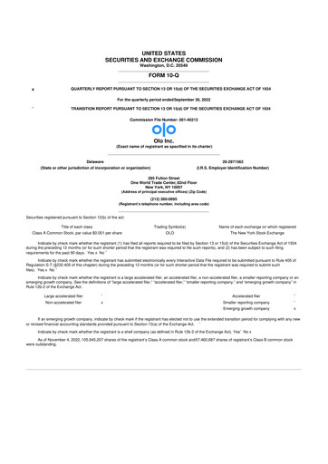 Thumbnail Olo Inc. 10-Q Quarterly Report FY2022 