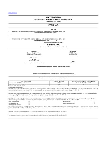 Thumbnail Kaltura 10-Q Quarterly Report FY2022 