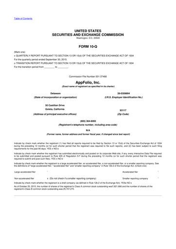 Vorschaubild AppFolio
 10-Q Quartalsbericht 2015 