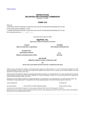 Vorschaubild AppFolio
 10-Q Quartalsbericht 2016 