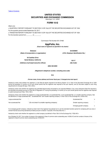 Vorschaubild AppFolio
 10-Q Quartalsbericht 2017 