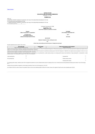 Vorschaubild AppFolio
 10-Q Quartalsbericht 2022 
