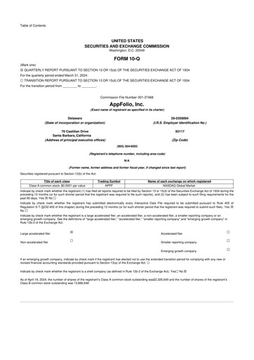 Vorschaubild AppFolio
 10-Q Quartalsbericht 2024 
