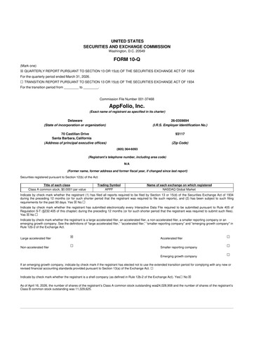 Thumbnail AppFolio
 10-Q Quarterly Report FY 