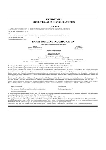 Thumbnail Hamilton Lane 10-K Annual Report 