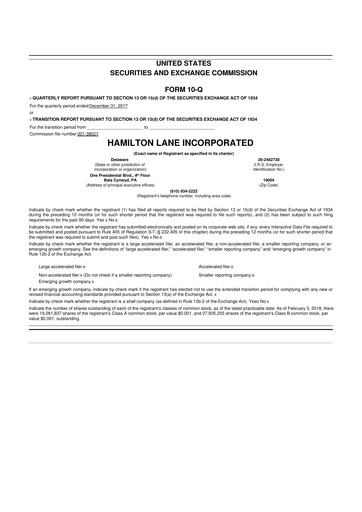 Thumbnail Hamilton Lane 10-Q Quarterly Report FY2018 