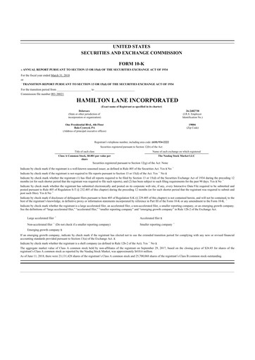 Thumbnail Hamilton Lane 10-K Annual Report 2018