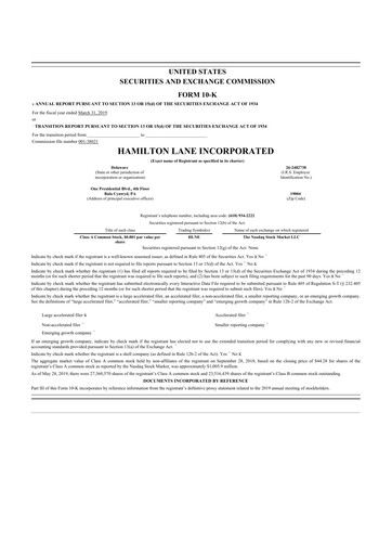 Thumbnail Hamilton Lane 10-K Annual Report 2019