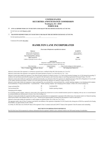 Thumbnail Hamilton Lane 10-K Annual Report 2020